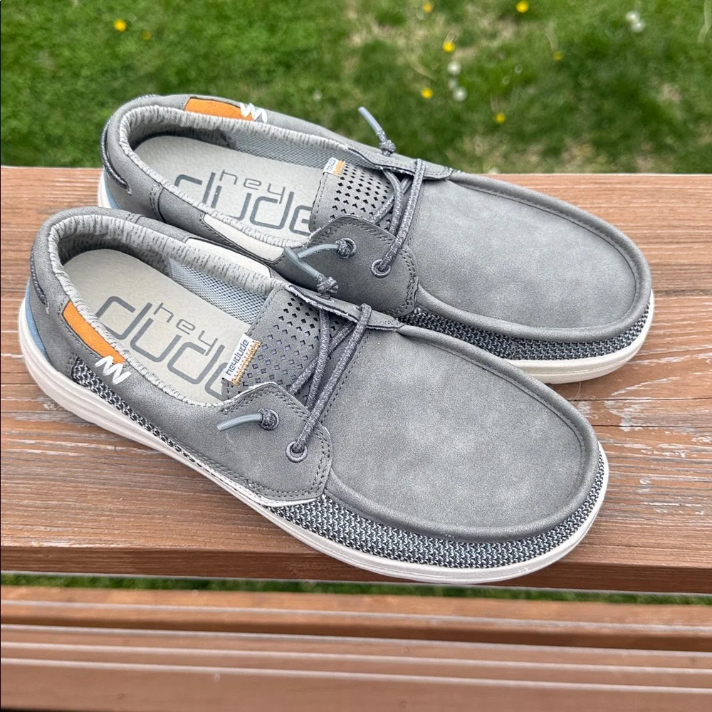Hey Dude Welsh Grip Slip On Loafers Steel Grey Size 9